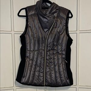 Calvin Klein Black and Gray Quilted Vest